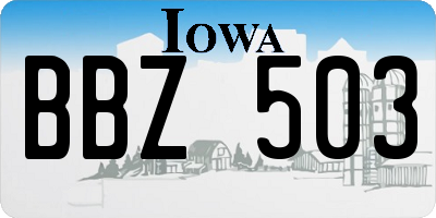 IA license plate BBZ503