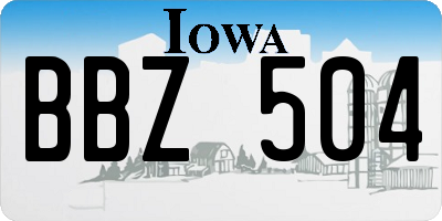 IA license plate BBZ504