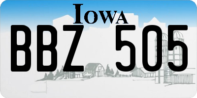 IA license plate BBZ505