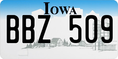 IA license plate BBZ509