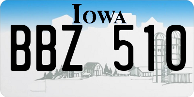 IA license plate BBZ510