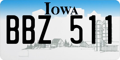 IA license plate BBZ511