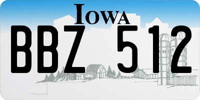 IA license plate BBZ512
