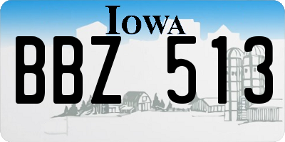 IA license plate BBZ513
