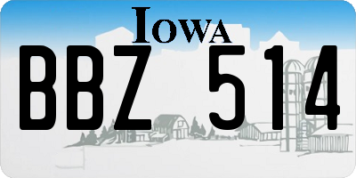 IA license plate BBZ514