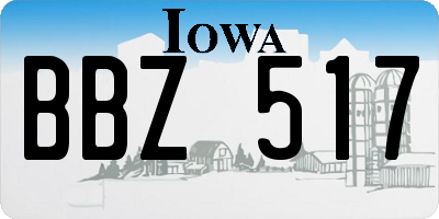 IA license plate BBZ517