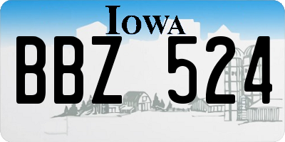 IA license plate BBZ524