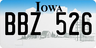 IA license plate BBZ526