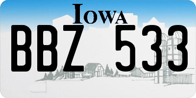 IA license plate BBZ533
