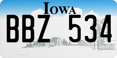 IA license plate BBZ534