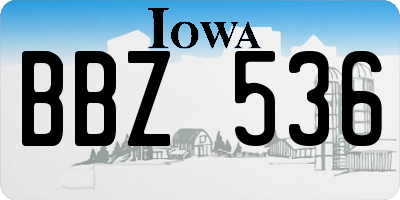 IA license plate BBZ536