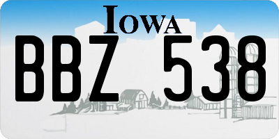 IA license plate BBZ538