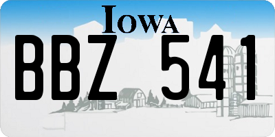 IA license plate BBZ541