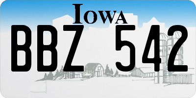 IA license plate BBZ542