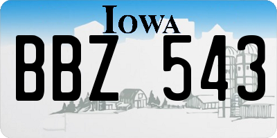 IA license plate BBZ543