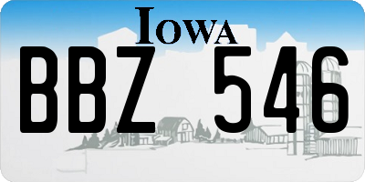 IA license plate BBZ546