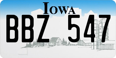 IA license plate BBZ547