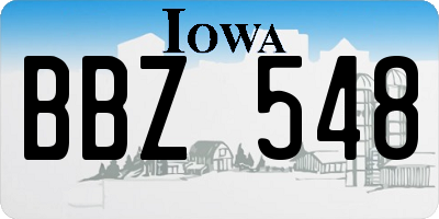 IA license plate BBZ548