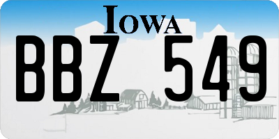 IA license plate BBZ549