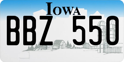 IA license plate BBZ550