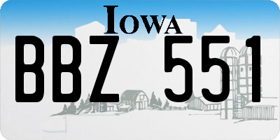 IA license plate BBZ551
