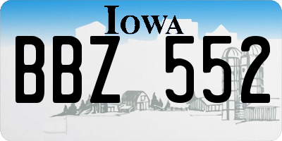 IA license plate BBZ552