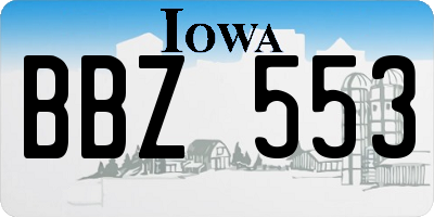 IA license plate BBZ553