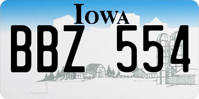 IA license plate BBZ554