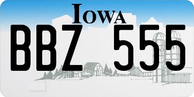 IA license plate BBZ555