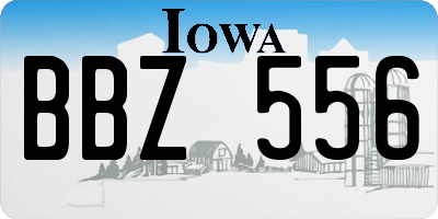 IA license plate BBZ556