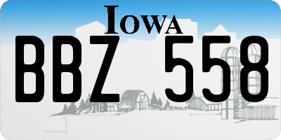 IA license plate BBZ558