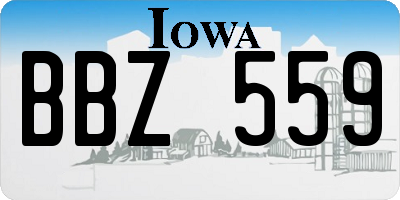 IA license plate BBZ559