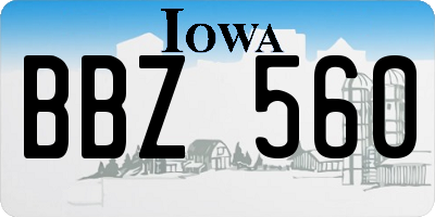 IA license plate BBZ560