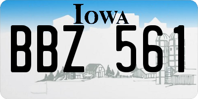 IA license plate BBZ561