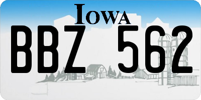 IA license plate BBZ562