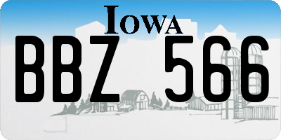 IA license plate BBZ566