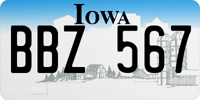 IA license plate BBZ567