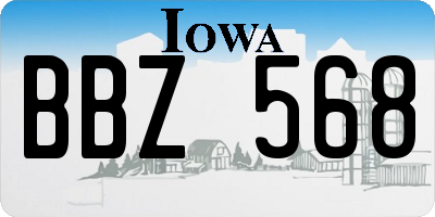 IA license plate BBZ568