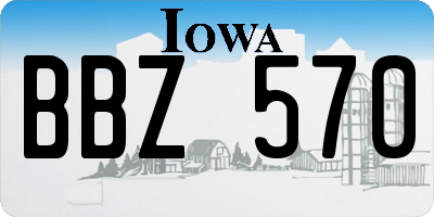 IA license plate BBZ570