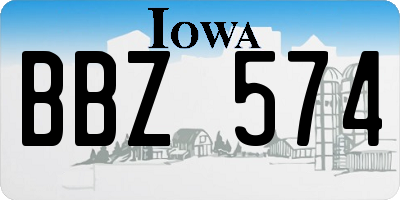 IA license plate BBZ574