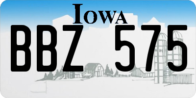 IA license plate BBZ575