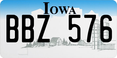 IA license plate BBZ576