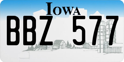 IA license plate BBZ577
