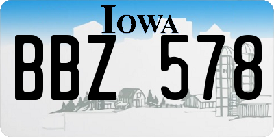 IA license plate BBZ578