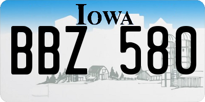 IA license plate BBZ580