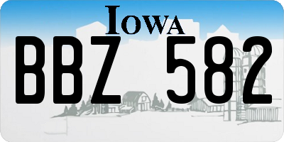 IA license plate BBZ582