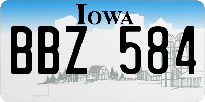 IA license plate BBZ584