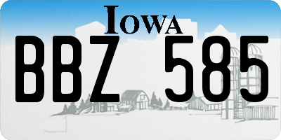 IA license plate BBZ585