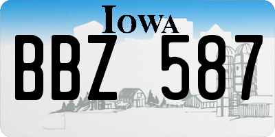 IA license plate BBZ587