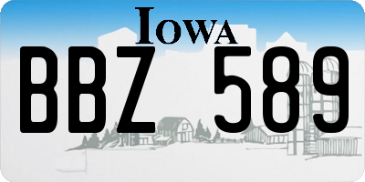 IA license plate BBZ589
